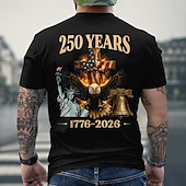  4 iulie 2026 Ziua Memorială de 250 de ani tricou bărbați 3D imprimat cu steagul SUA gât rotund mânecă scurtă de zi cu zi