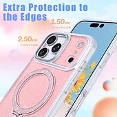 abordables Carcasas iPhone-teléfono Funda Para iPhone 17 Air 17 Pro Max iPhone 17e 16 15 14 Pro Max Plus 16e 13 Pro Max Funda Trasera adsorción magnética con Soporte Traslúcido Soporte de carga inalámbrica TPU Acrílico