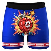 Недорогие Животные и птицы-Муж. Мультипликация С надписью Бомбить Эластичные боксерские трусы Плавки Боксерские шорты для плавания Веселая Повседневные Дом Пляжный отдых