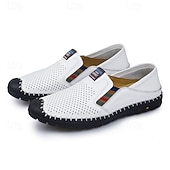 economico Scarpe Casual Slip-On-Per uomo Vintage Casual Quotidiano All'aperto Pelle PU Confortevole Traspirante Slip-on Bianco Blu Marrone Estate Primavera Autunno