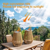 cheap Landscape Lights-Solar Lanterns Outdoor Waterproof, Hanging Rattan Wicker Lights, Decorative Boho Lights for Garden, Yard, Patio, Porch, Pathway Decor,1 Pack