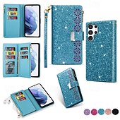 cheap 2026 Samsung Galaxy S26 Series-Phone Case For Samsung Galaxy S26 S26 Plus S26 Ultra Wallet Case Zipper Full Body Protective Kickstand Color Gradient sky PU Leather