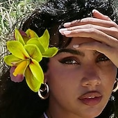 billiga Trendiga smycken-1st Dam Hårklo Hårklämma Till Utomhus Helgdag Festival Retro Handgjort Tyg Vit Rodnande Rosa Orange