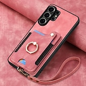 cheap 2026 Samsung Galaxy S26 Series-Phone Case For Samsung Galaxy S26 S25 Edge S24 S23 FE S22 Plus  Ultra A56 A36 A26 A16 A06 Wallet Case with Wrist Strap Shockproof TPU PU Leather