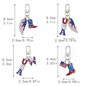 olcso Az Egyesült Államok 250. évfordulója-8 darabos, az USA függetlenségének napjára emlékeztető piros, fehér, kék zászlós ötvözetből készült kulcstartó, hazafias szárnyas táska medál, amerikai zászlós kulcstartó kiegészítő, 250. évfordulós