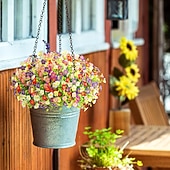 preiswerte Künstliche Blume-24 Bündel künstliche Gänseblümchen für die Frühlingsdekoration im Garten, auf der Veranda oder im Landhausstil. UV-beständige Kunstblumen für Terrasse, Garten, Balkonkasten, Pflanzgefäße und