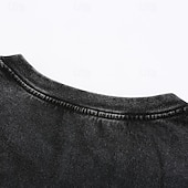  Per uomo Maglietta Camicia 100% cotone lavaggio acido Manica Corta Girocollo Estate Primavera Autunno Semplice Retrò Vintage Casual Stile Vintage Tinto in capo angosciato Casuale Blu Nero Rosa