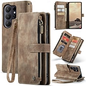 abordables 2026 Samsung Galaxy S26 Serie-teléfono Funda Para Samsung galaxia S26 S26 Ultra Plus Tarjetas billetera con Soporte con correa de muñeca Ranura para tarjetas Retro TPU Cuero de PU