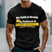  Herren Bibel Mein Glaube ist stark Meine Geduld ist im Bau Lustiges Humorvolles Religiöses Christliches Schutzhelm Grafik T-Shirt Kurzarm Muskel Fit Casual Täglich Tragen Designer Apparel