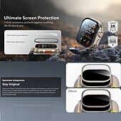 abordables Protectores de pantalla para relojes inteligentes-[Paquete de 4] Reloj Protector de pantalla Compatible con Apple Watch Ultra 49mm Cobertura máxima sensible al tacto Alta definición clara Vidrio Templado Accesorios Reloj