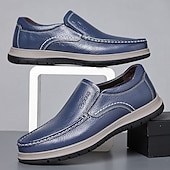 economico Scarpe Casual Slip-On-Per uomo Vintage Classico Casual Quotidiano Pelle PU Confortevole Traspirante Slip-on Nero Blu Estate Primavera Autunno