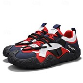 tanie Casualowe sneakersy-męskie buty sportowe typu adventure trail z wielokolorowymi paskami, oddychające i wytrzymałe, idealne na piesze wędrówki, sporty na świeżym powietrzu i do codziennego użytku
