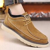 abordables Zapatos Informales con Cordones-Mocasines casuales de gamuza color camel para hombre, con cordones, cómodos para caminar, ligeros, con puntera mocasín, ideales para uso diario, viajes, conducir, la oficina, el tiempo libre de fin de semana y looks casuales elegantes.