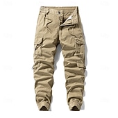 ieftine Pantaloni Cargo-Bărbați Pantaloni cargo Pantaloni casual Παντελόνι πεζοπορίας Cordon Buzunar Simplu Confort Comfortabil Lungime totală Zilnic Casă În aer liber Vacanță Simplu Verde Militar Negru Micro-elastic