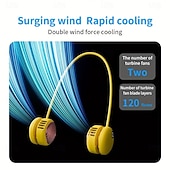 cheap Neck Fans-Neck-worn Fan Featuring 5-speed Cooling, Dual-turbo Technology, And Ultra-quiet 40-decibel Operation Lightweight And Skin-friendly Design, Ideal For Travel, Outdoor Activities, And Everyday Use