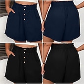 economico Pantaloncini corti-Per donna Shorts Pantaloncini Estivi Shorts da Spiaggia Pantaloncini casual Vacanza Moda Casual Quotidiano Corto Vita Alta Tinta unica Semplice Tasca Elastico in vita Asciugatura Rapida Morbido