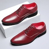 preiswerte Derby Schuhe-Elegante Herrenschuhe aus Kunstleder mit Schnürung, perfekt für formelle Anlässe, Business und Büro.