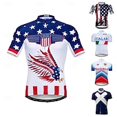 economico Maglie da uomo-250° anniversario dell'America Giornata dell'indipendenza Per uomo Maglia da Ciclismo A Motivi Italia Bandiera Nazionale Manica Corta Bicicletta Maglia Top con 3 tasche posteriori Mountain Bike MTB