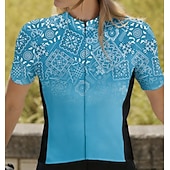 levne Dámské dresy-Dámské Cyklodres Grafika Geometrický Spád Krátký rukáv Kolo Dres Vrchní část oděvu se 3 zadními kapsami Rychleschnoucí Reflexní pásky Zadní kapsa Odvod vlhkosti Sportovní Vínově rudá Růžová Modrá