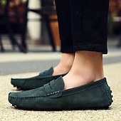 economico Mocassini casual-Per uomo Vintage Casual Quotidiano Camoscio Confortevole Traspirante Mocassino Giallo Chiaro Grigio scuro Vinaccia Estate Primavera Autunno