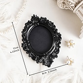 cheap Picture Frames-Vintage Black Resin Decorative Frame, Handmade Hand-Painted Ornate Wall Hanging Frame for DIY Wall Decor, Photo Display Frame, Home Wall Decoration Prop for Parties, Festivals