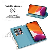 cheap 2026 Samsung Galaxy S26 Series-Phone Case For Samsung Galaxy S26 S26 Plus S26 Ultra Wallet Case Zipper Full Body Protective Kickstand Color Gradient sky PU Leather