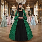 abordables Robes-Rococo 18ème Siècle Robe de cocktail Robe Costume de cosplay Dame Géométrique Robe de bal Déguisement Femmes Royal Halloween Carnaval Mascarade Fête / Soirée Bal de promo Carnaval de Venise Adulte