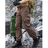 tanie Bojówki-Męskie Spodnie cargo Biegacze Spodnie Spodnie taktyczne Spodnie robocze Ściągana na sznurek Multi Pocket Kieszeń z klapką Jednokolorowe Odporność na wiatr Komfort Codzienny Na zewnątrz Święto Moda