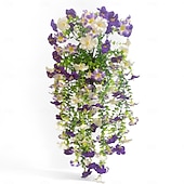 abordables Artificial Flower-4pcs Artificial Morning Glory Vine Garland for Wedding, Home, &amp; Outdoor Decor, Realistic Flower Hanging Vines for Garden, Patio, Wall, and Courtyard, Durable Faux Floral Décor for Wedding Decoration