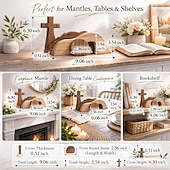 Недорогие Пасха-Деревянный крест воскресения и пустая гробница, деревянная сцена воскресения Иисуса, подходит для украшения дома и офиса, а также в качестве христианского подарка.