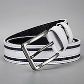 billiga Herrbälten-Herr Bälte Justerbara Läder Legering Streetwear Nutida Fritid Färgblock Blå Svart Dagligen Företag Formell Midjebälte