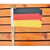 baratos Partida de Futebol Mundial 2026-Pacote com 25 miniaturas da bandeira alemã em haste, medindo 5x8 polegadas, ideais para jogos da Copa do Mundo de Futebol, eventos esportivos, decoração de festas e para torcedores vibrarem.