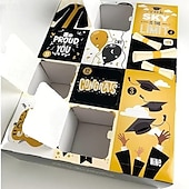  Calendario dell'Avvento di laurea di 12 giorni, scatola regalo vuota, elegante scatola di carta per laurea, confezione regalo a sorpresa da riempire per la laurea, scatola regalo con cappello di