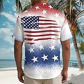  Per uomo 4 luglio, 250° anniversario degli Stati Uniti Bandiera degli Stati Uniti Noi, il popolo Camicia Camicia Estiva Camicia con Bottoni Manica Corta Patriotico All'aperto Ferie Estate Primavera