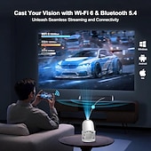 billiga stjärngalaxprojektorlampor-mini smart projektor, wifi 6 och bluetooth 5.4, kort projiceringsavstånd, inbyggda appar, automatisk keystone, bärbar utomhusfilmprojektor hy300