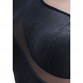 cheap Competition Wear-Ballroom Dance Dress Pleats Pure Color Splicing Women's Party Training Performance Long Sleeve High Spandex Polyester
