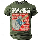 voordelige Muziek &amp; Instrument Grafische T-shirts-Voor heren Grappig jargon T-shirt Korte mouw T-shirt 3D-afdrukken Strakke ronde hals Overhemd Modieus Dagelijks Dagelijks Straat Grapefruitheide Zomer Lente Kleding S M L XL XXL XXXL