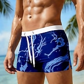 זול הדפס גיאומטרי-בגדי ריקוד גברים תבנית גאומטרית אמנות מופשטת מכנסי שורט בגדי ים מכנסי גלישה מכנסי שחייה מותן בינוני הוואי חופשת חוף שרוך עם בטנת רשת אלסטית מותניים מְעַצֵב ביגוד