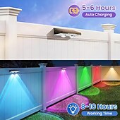 olcso Kültéri falilámpák-4/8 db napelemes kültéri fali lámpa udvari LED kerti lámpához vízálló lépcsőlámpák rgb színes hangulatvilágítás napelemes fali mosólámpák