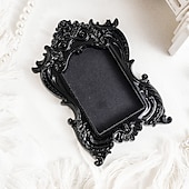 cheap Picture Frames-Vintage Black Resin Decorative Frame, Handmade Hand-Painted Ornate Wall Hanging Frame for DIY Wall Decor, Photo Display Frame, Home Wall Decoration Prop for Parties, Festivals
