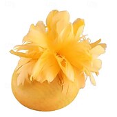 voordelige Fascinators-Fascinators Flax Wedding Birthday Elegant Vintage Cute With Feather Floral Headpiece Headwear