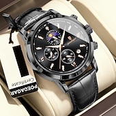 זול שעוני קוורץ-882 שעון גברים חדש, שעון כרונוגרף רב תכליתי קוורץ עם שלב ירח