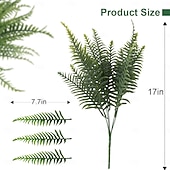 tanie Rośliny sztuczne i zieleń-24 szt. sztucznych paproci do użytku na zewnątrz, odporne na promieniowanie UV, sztuczne krzewy paproci do ogrodu wewnętrznego, na werandę &amp;wystrój zieleni na patio