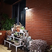 abordables Appliques d'extérieur-Applique murale solaire intelligente d'extérieur avec détecteur de mouvement, étanche IP65, 22 LED, 4 modes d'éclairage, lampe décorative pour jardin, cour, clôture, mur, villa, porche