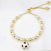 abordables Bracelets &amp; Bangles-Pearl Thick Chain Soccer Fashion Personalized Copper Bracelet Jewelry 1# / 2# / 3# For Daily Gift Holiday