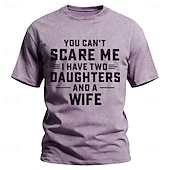  Koszulka męska na Dzień Ojca, nie możesz mnie przestraszyć, mam dwie córki i żonę, tekst, kwas, sprany, vintage, zabawny t-shirt, grafika, krótki rękaw, codzienne ubrania, odzież designerska, rozmiar