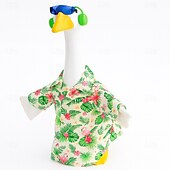 baratos Trajes de Ganso de Varanda-Roupa para ganso de jardim com touca, ideal para estátua de ganso de concreto de 58 a 63 cm (23 a 25 polegadas), acessório decorativo para jardim na primavera e no verão. Apenas a roupa, o ganso não
