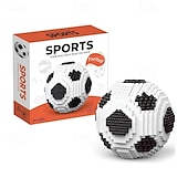 billige 2026 Verdensmesterskap i fotball-Fotball 3D-byggeklossesett - VM i fotball 2026, gave til gutter, barn og voksne, gjør-det-selv-sportsfotball, mikro-nano-klosser, puslespillmodell, skrivebordsdekor, samlerobjekt, bursdags-julegave