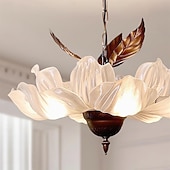 cheap Island Lights-Pendant lamp Bloom Metal Acrylic Flower Chandelier Light Fixture Large Round Chandelier Hanging Ceiling Lamp