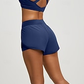 abordables Pantalones cortos deportivos-Mujer Bermudas Chinos Pantalón corto Ropa de calle Casual Corto Media cintura Color sólido Cintura elástica Confortable Transpirable Elástico Diario Exterior Gimnasia Violeta Azul marinero Gris